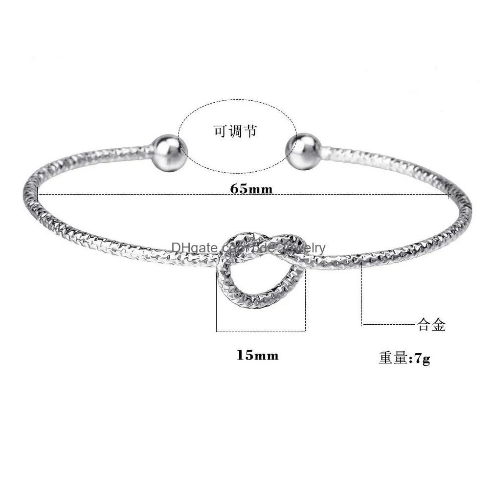  designer knot cuff bracelets bangles for women men charm open bangle heart fashion jewelry rose gold color couple bracelets