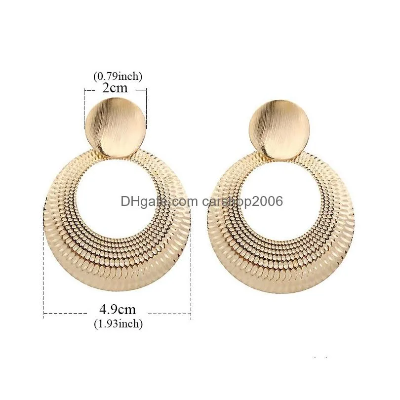 2019 metal round hollow earrings bohemian big circle earring for women weddings party retro boho jewelry alloy drop earrings lady