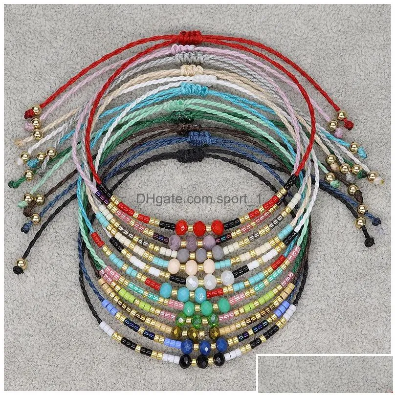 miyuki rice beaded bracelets simple thin wax bracelet bohemian pulsera native style jewelry for women