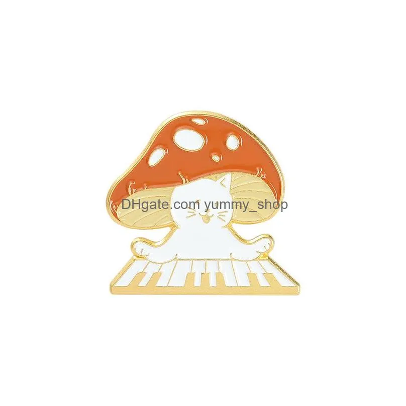 cats concert lapel pin mushroom enamel badges womens anime brooches on backpack mini hijab pins cute decorative badges brooch