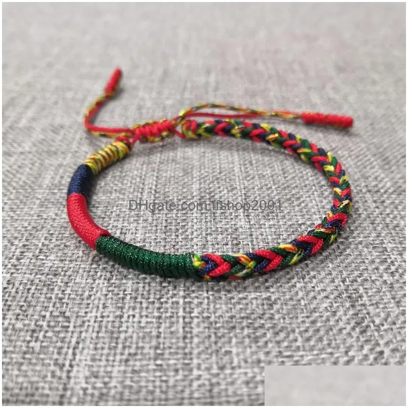  handmade multi color good lucky red rope charm tibetan buddhist knot bracelets for women men jewelry