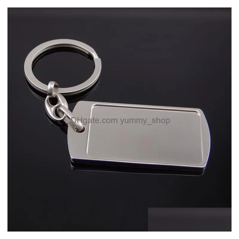 blank diy custom engraved personalized keychain alloy lovers gift keyring creative alloy key chain wholesale jewelry