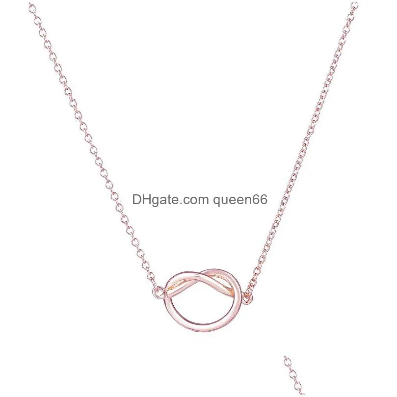 simple new design knot necklace pendant women heart infinite necklaces choker forever love gift collar jewelry gifts