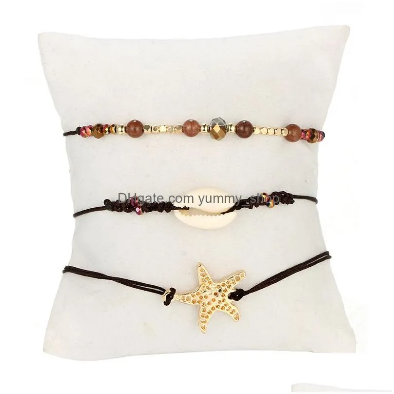  seashell pendant anklet beads shell bracelet for women starfish barefoot sandal statement bracelet foot chain boho beach jewelry