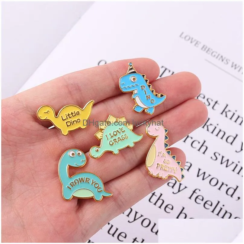 cute cartoon dinosaur brooch shirt backpack pins enamel badges broches for men women badge pins brooches jewelry accessories