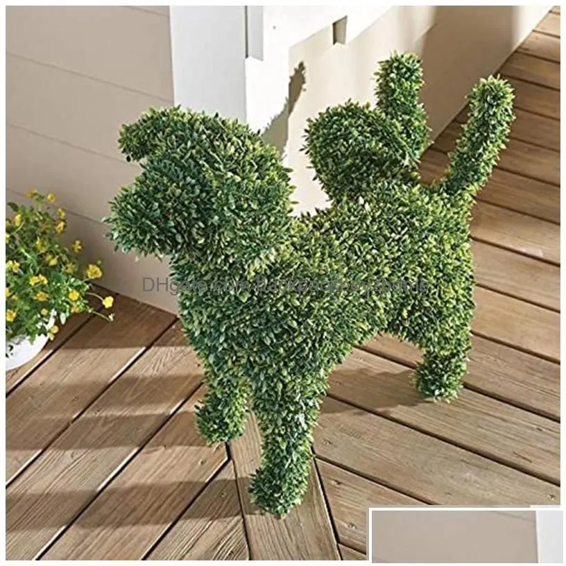garden decorations decorative peeing dog topiary flocking scptures statue without ever a finger to prune or wate dh9iz