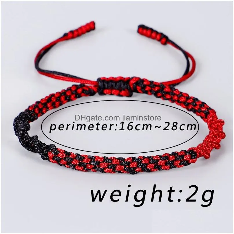 tibetan buddhist lucky corn knots bracelet women men new fashion handmade blue red black string braided bracelet jewelry gift