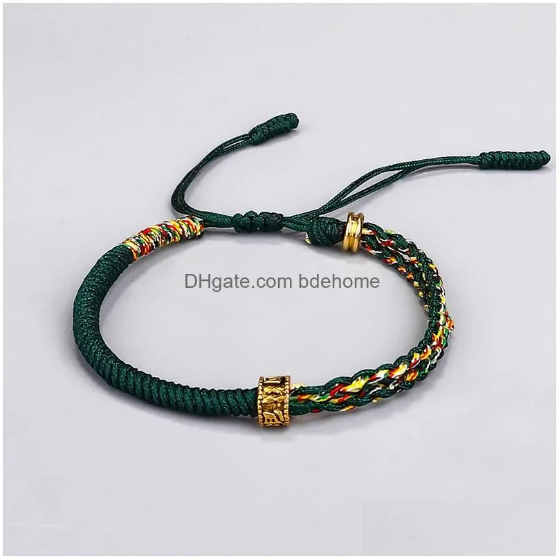 tibetan buddhist bracelets handmade knot rope sixcharacter mantra braided bracelet for women party jewelry