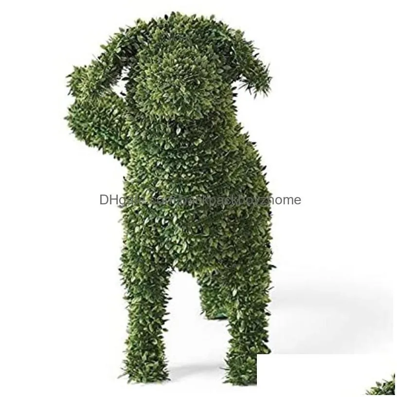 garden decorations decorative peeing dog topiary flocking scptures statue without ever a finger to prune or wate dh9iz