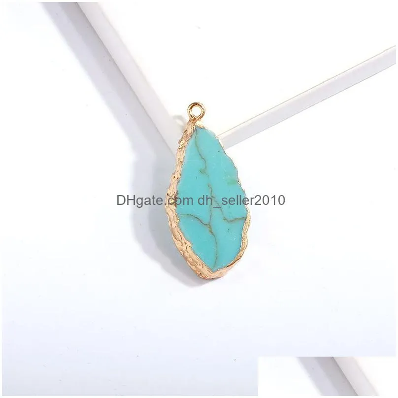 fancy geometric druzy resin charm pendant glittery acrylic stone for earring necklace diy gold jewelry for women wedding jewerly