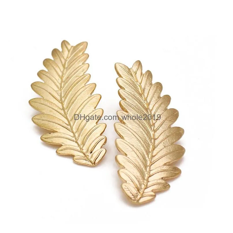 new design leaf earrings trees korean minimalist golden stud earring for women fashion wholesale jewelry gifts