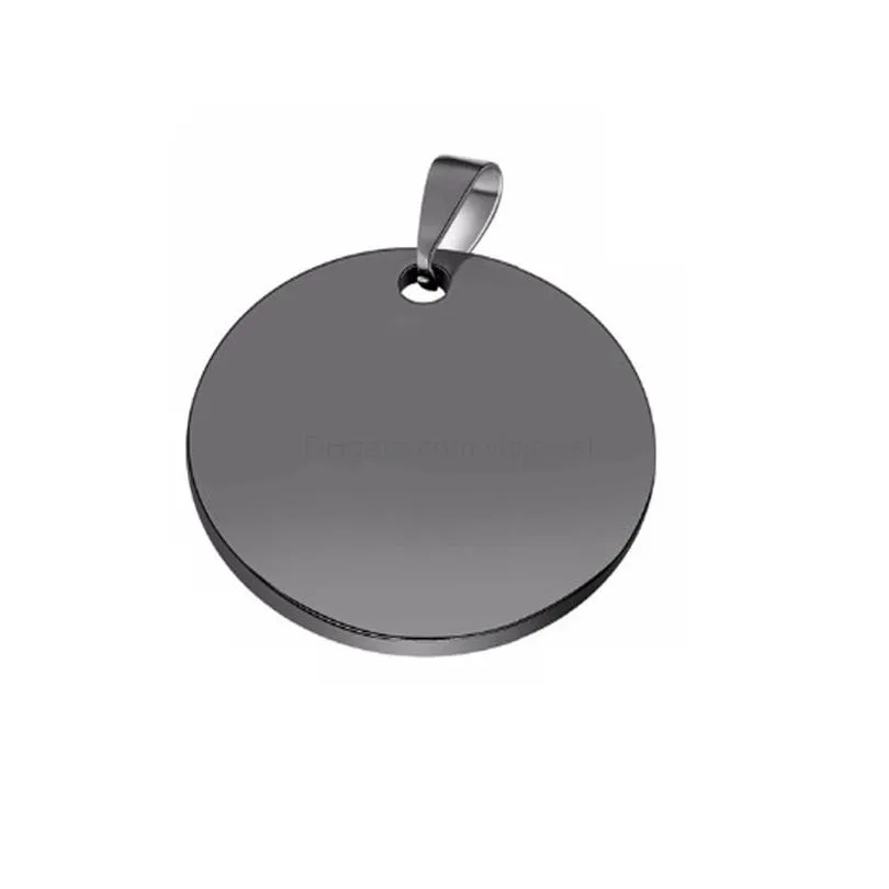 stainless steel blank round charm 15mm 20mm 25mm 30mm blue black gold heart shape blank pendant for necklace for buyer own engraving