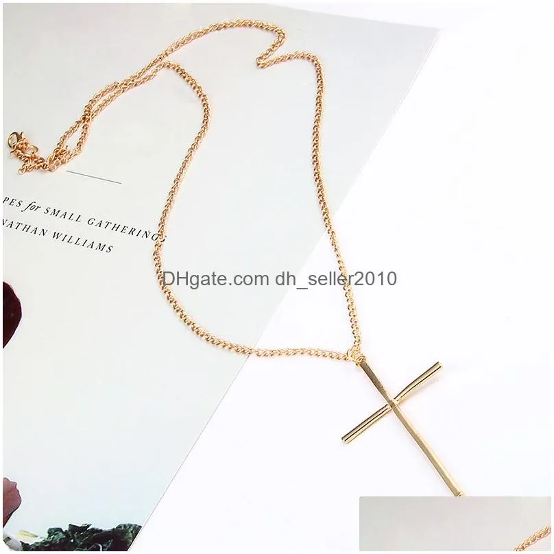 simple design cross pendant necklace polishing small tiny necklaces for women religious jewelry gifts