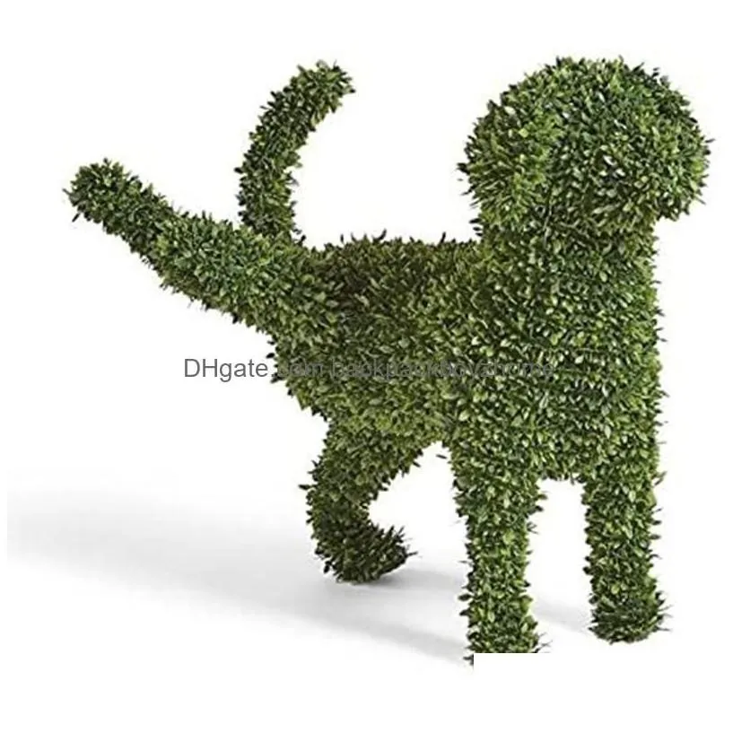 garden decorations decorative peeing dog topiary flocking scptures statue without ever a finger to prune or wate dh9iz