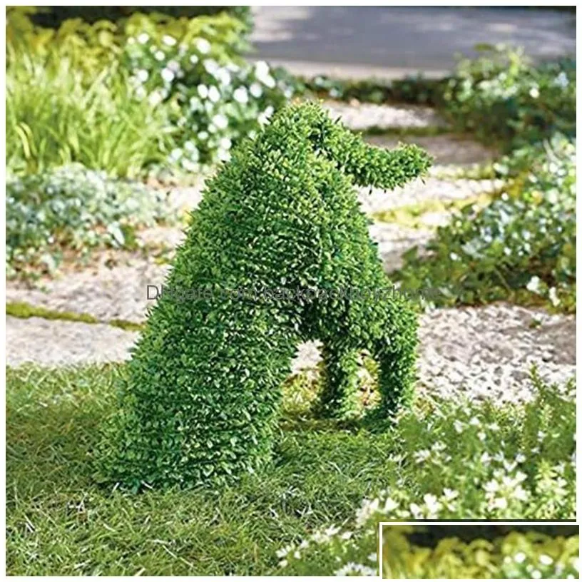 garden decorations decorative peeing dog topiary flocking scptures statue without ever a finger to prune or wate dh9iz