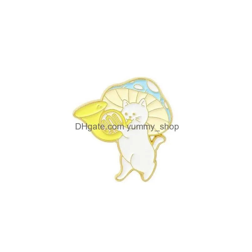 mushroom enamel badges brooch anime pins cute decorative on backpack cat concert lapel pins brooches back to school gift for clothes