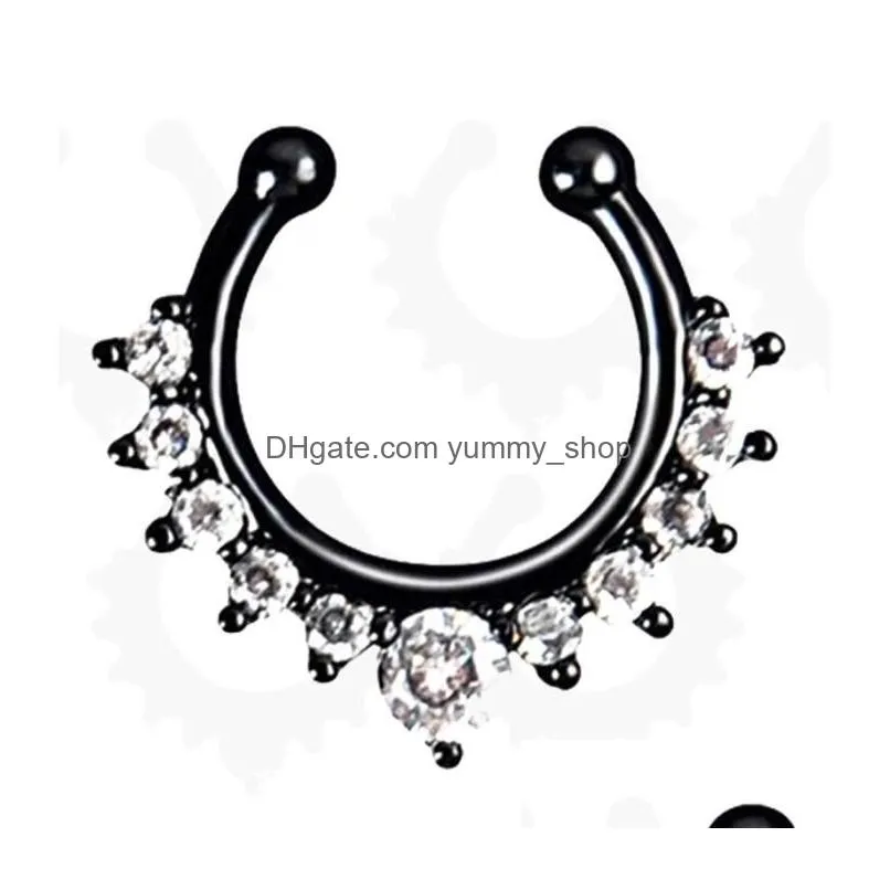 cshaped nose ring stainless steel nonperforated false nose rings sterling silver jewelry for women wholesale