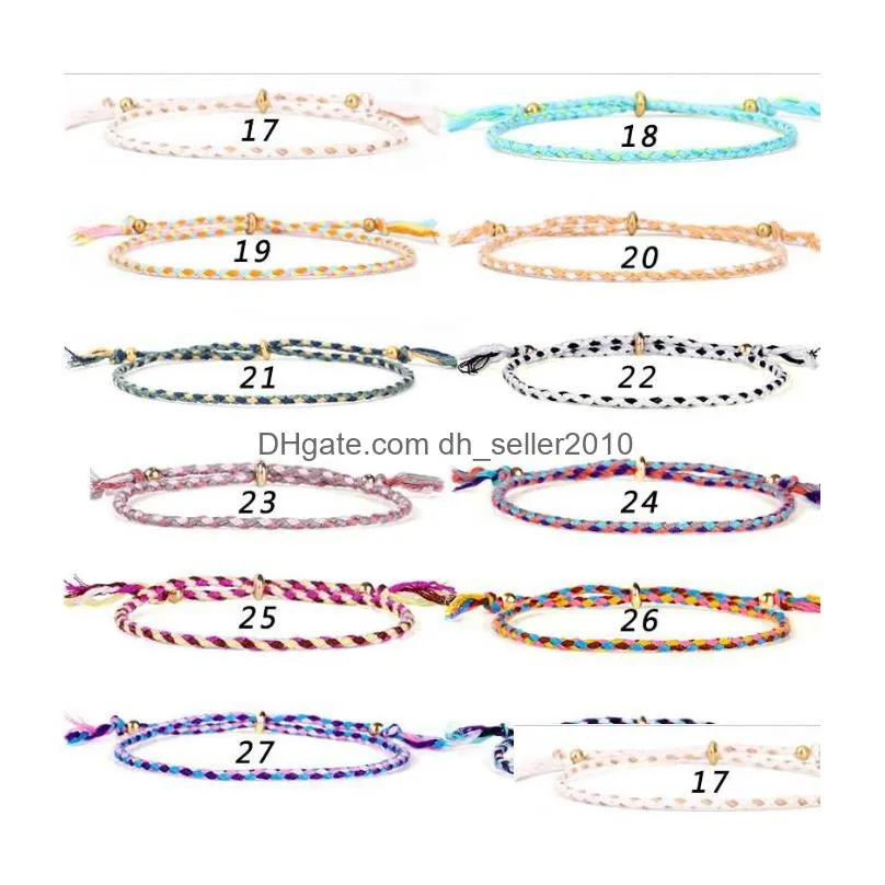 52colors handmade woven braided rope friendship bracelet beach bohemian polyester thread weave string bracelets for women men christmas gift