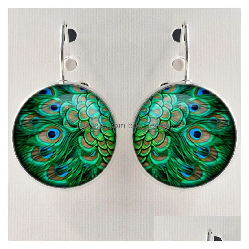  arrivel crystal earrings unique art peacock wiggling feather earring handmade animal pattern charm wholesale jewelry gift