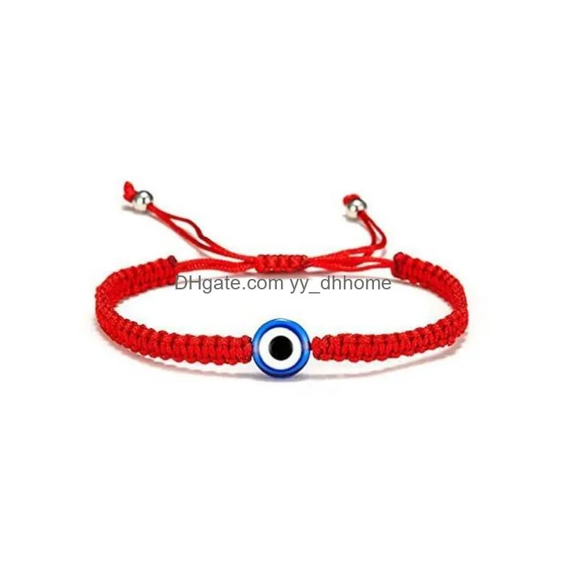 8pcs lot evil eye bracelet 7 knot handmade lucky bracelets adjustable red rope string protection bracelets for women men wholesale