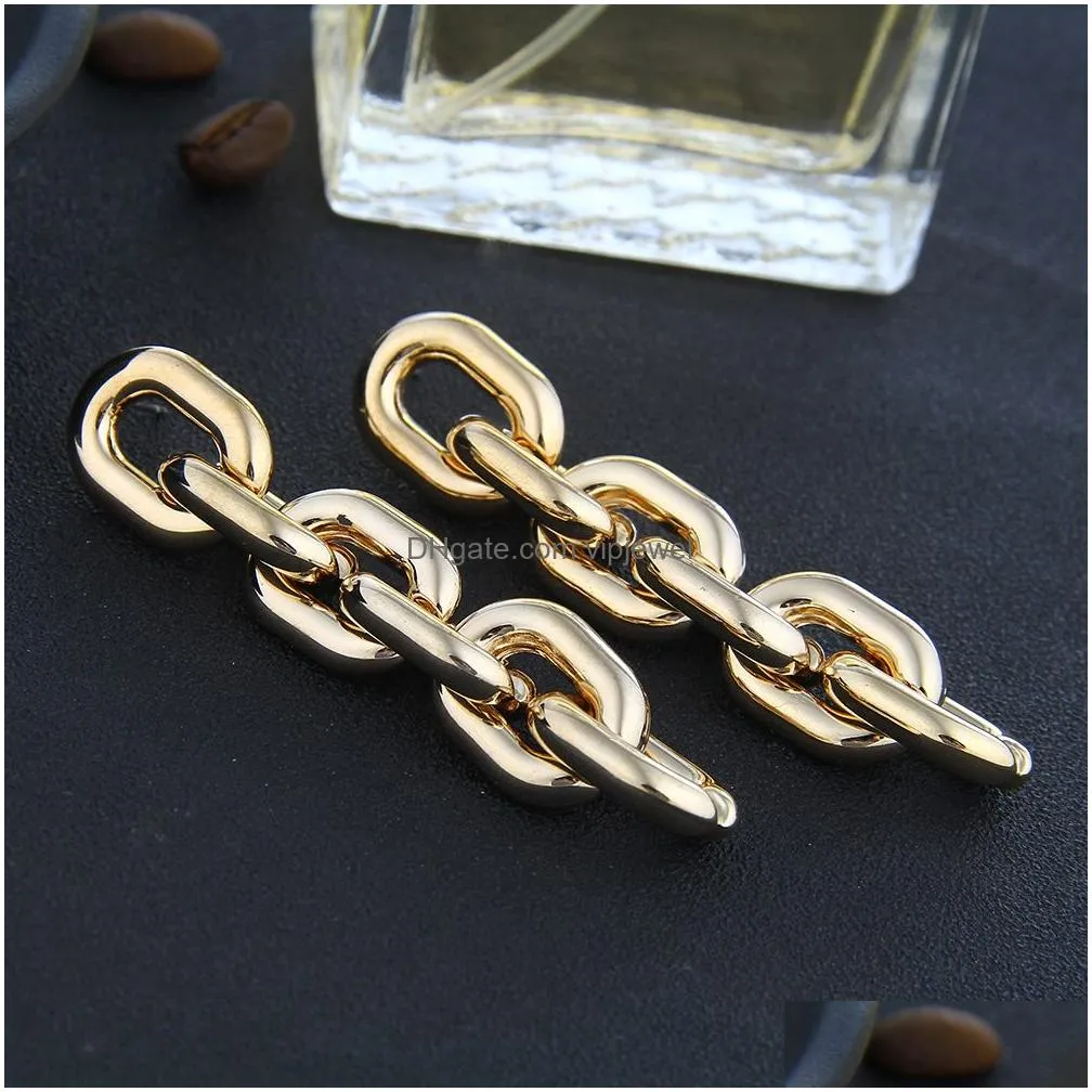  korean design triangle geometry earrings resin chain dangle earring for women fashion jewelry