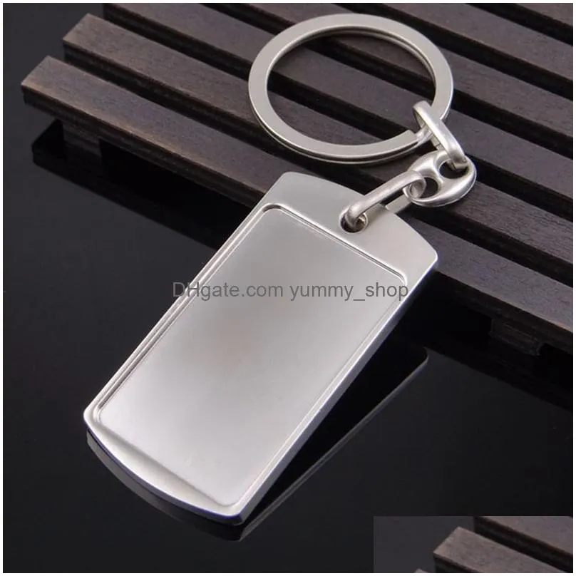 blank diy custom engraved personalized keychain alloy lovers gift keyring creative alloy key chain wholesale jewelry