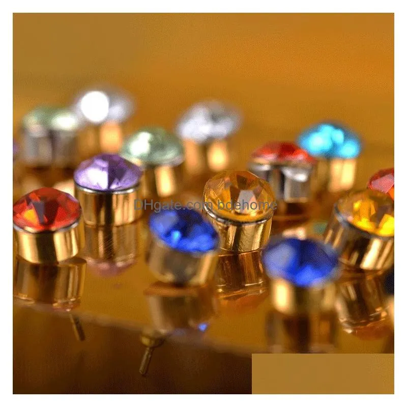 12pairs / set colorful crystal zircon earrings set for women jewelry rhinestone piercing earring factory price