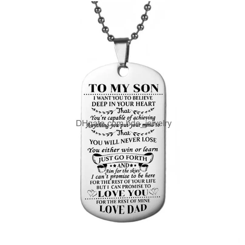 stainless steel engraved words necklace for son gift for father to son always remember custom made any name necklace amazing gift