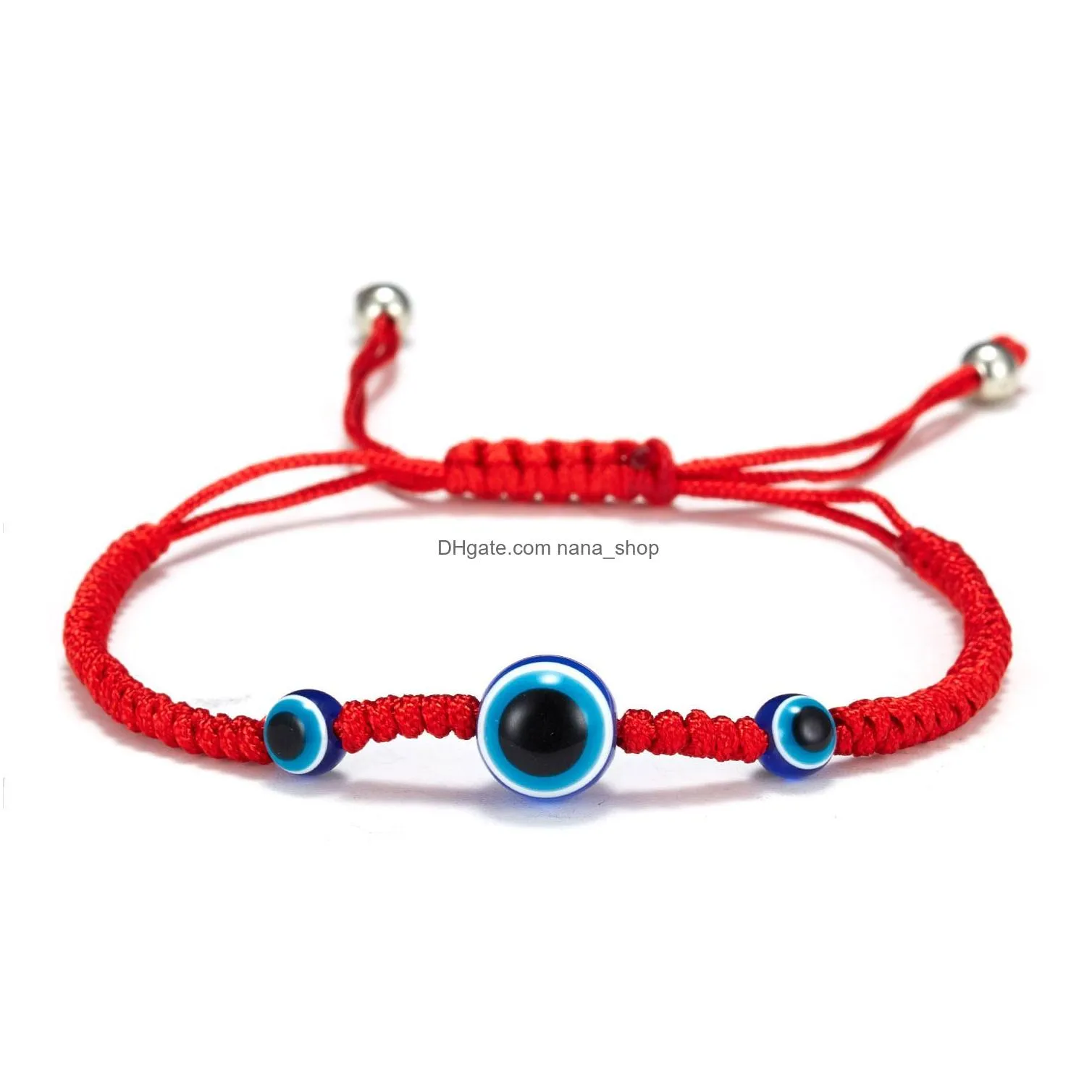 hand braided lucky red string charm bracelet women men 5 style blue eye round beads bracelet fashion friendship jewelry