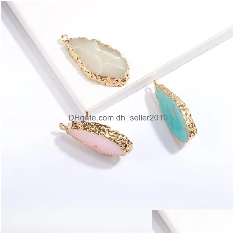 fancy geometric druzy resin charm pendant glittery acrylic stone for earring necklace diy gold jewelry for women wedding jewerly