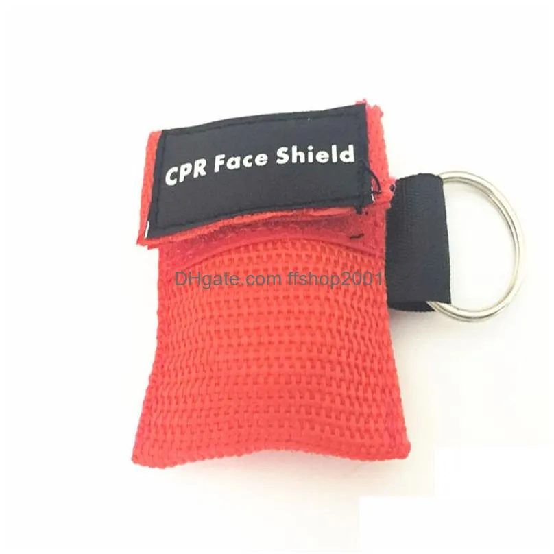 cpr resuscitator mask keychain emergency face shield first help cpr mask for health care tools 8 colors
