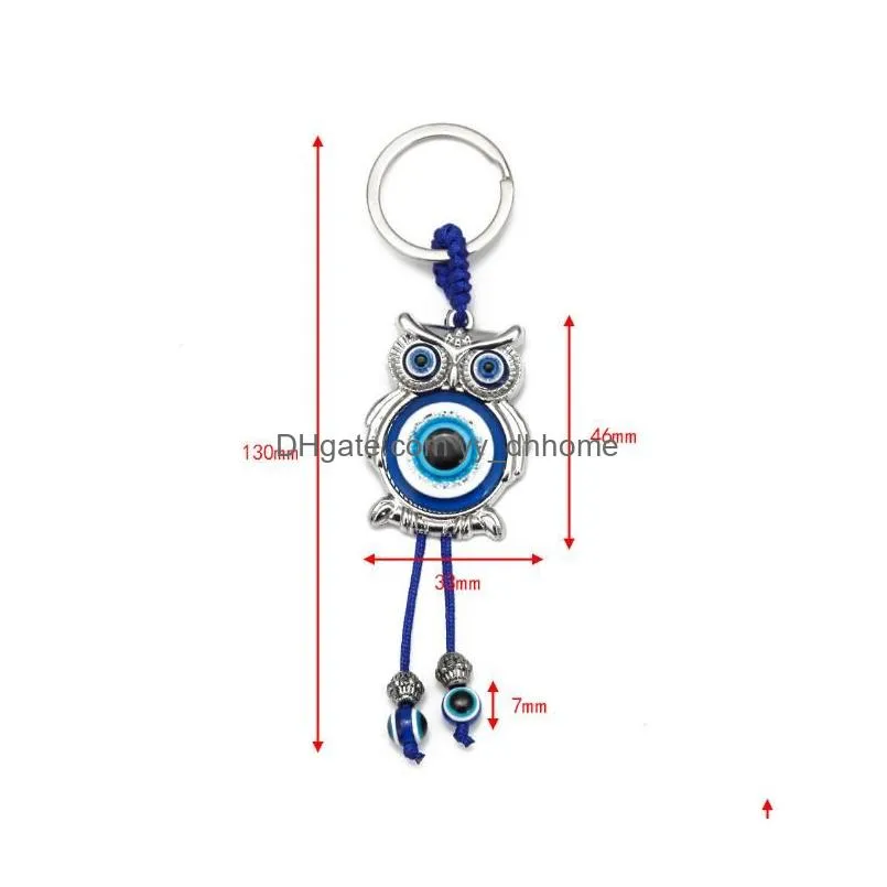 animal turtle owl palm evil eyes key rings keychain glass keyring glass blue eye pendant ornament keychains party gift