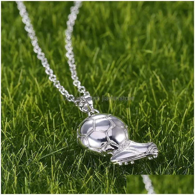 fashion sports football pendant necklaces for for boy men gifts soccer ball men necklace jewelry