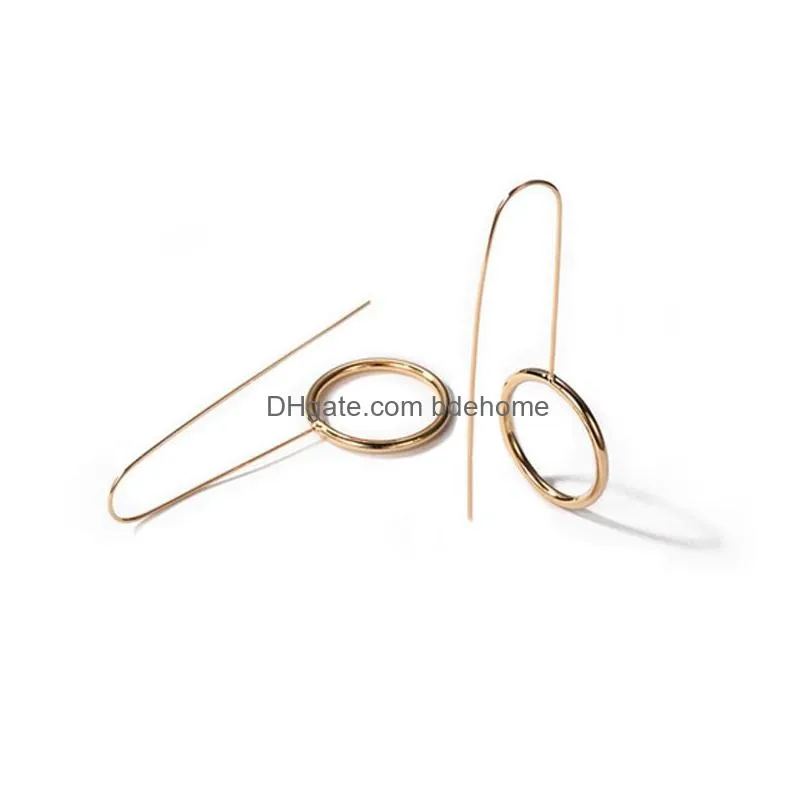 unique big circles earrings charms long chain tassel drop dangle copper earring for women fashion jewelry gift