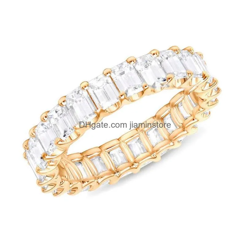 zircon cz wedding ring promise finger rings full stone statement party wedding band rings for women engagement jewelry