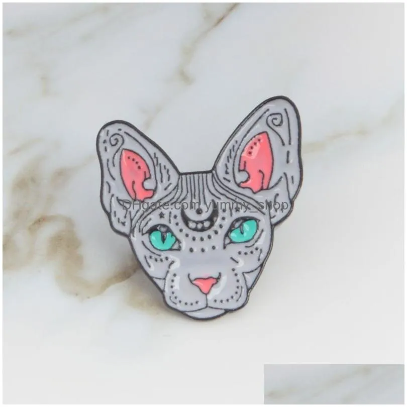 halloween gifts enamel pins creative evil mountain cat metal lapel pins hard enamel brooches cute badge fashion simple design jewelry