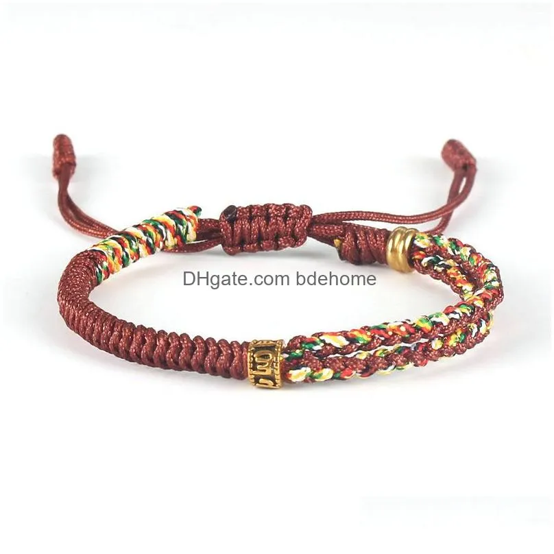 tibetan buddhist bracelets handmade knot rope sixcharacter mantra braided bracelet for women party jewelry