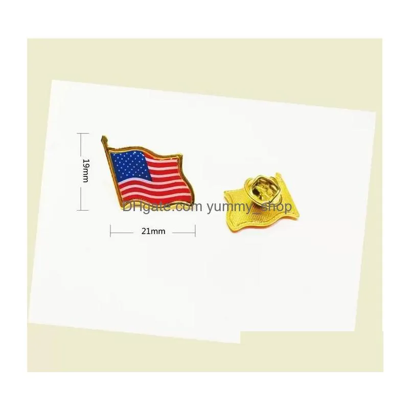 american flag lapel pin united states usa hat tie tack badge pins mini brooches for clothes bags decoration wholesale