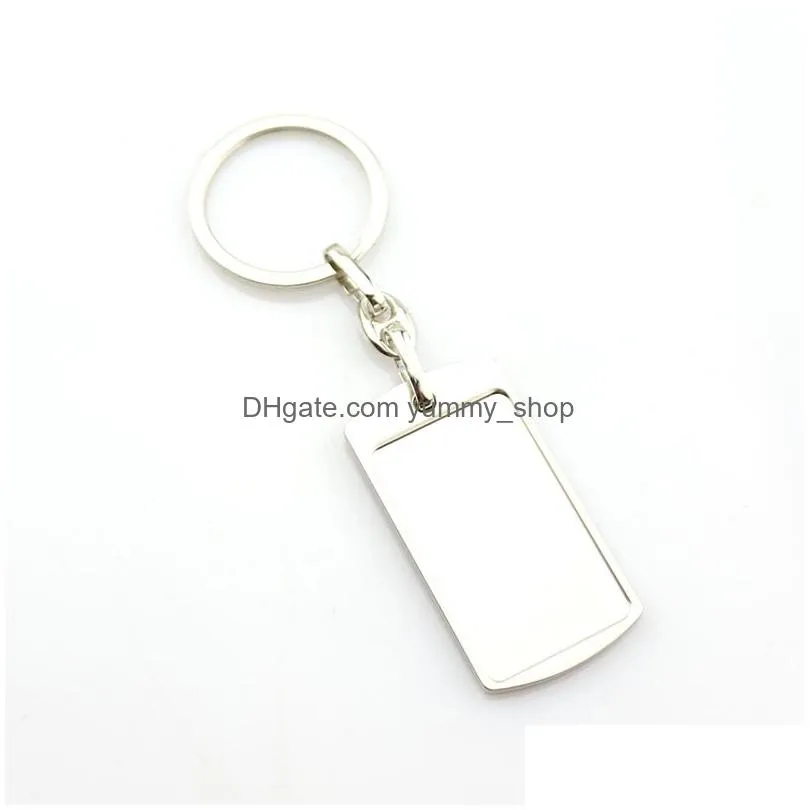 blank diy custom engraved personalized keychain alloy lovers gift keyring creative alloy key chain wholesale jewelry