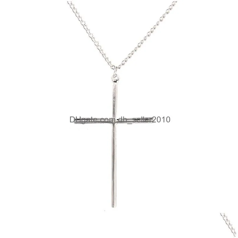 simple design cross pendant necklace polishing small tiny necklaces for women religious jewelry gifts