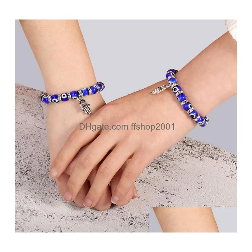 Stretchable Hamsa Hand Crystals Colorful Evil Eye Beads Bracelet for Women  Men Teen Kids Protection and Good Luck: Buy Online at Best Price in UAE -  Amazon.ae