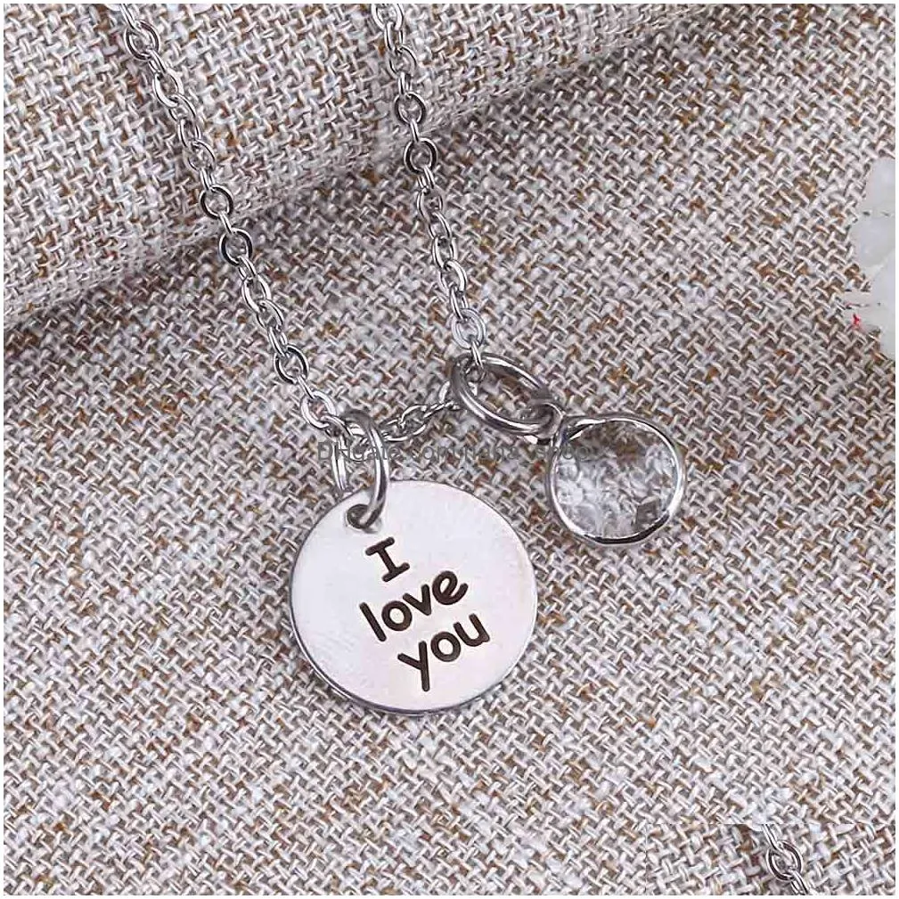  you are my person letters necklace round crystal birthstone pendants lover heart statement necklace for women best friends