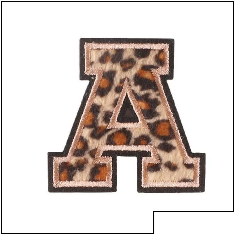Sewing Notions Tools Notions Leopard Print Iron On Letterses 6Cm Az Letter Decorate Repair Appliques Diy Supplies For Clothing Dro