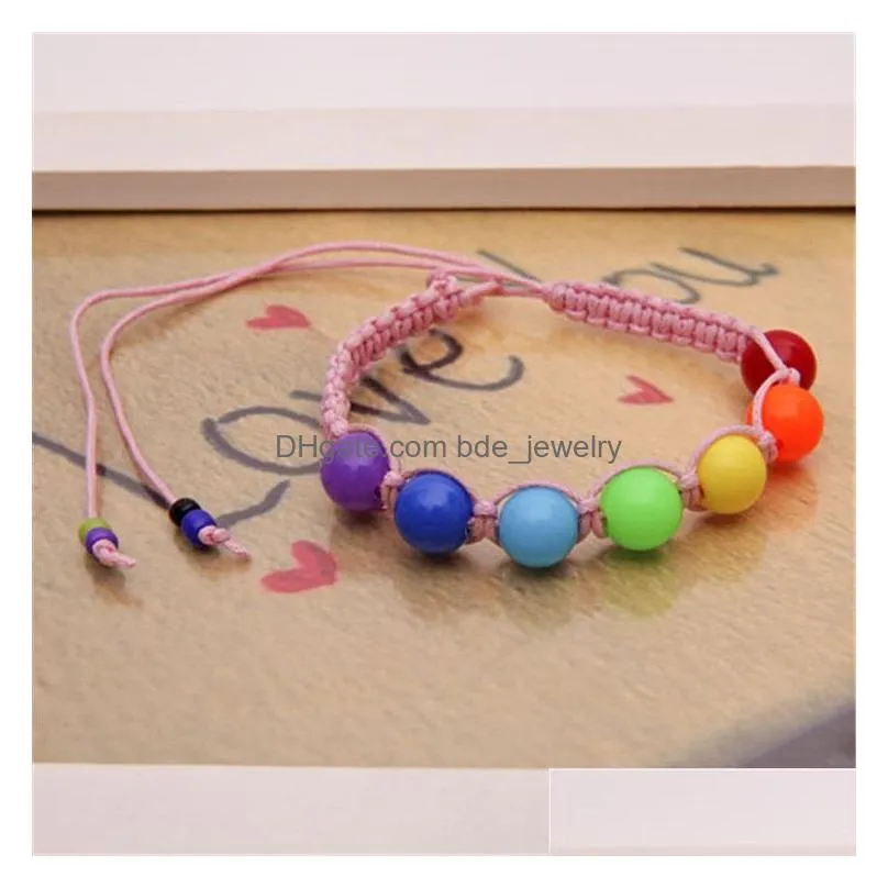  design colored beads bracelet woven rope braided bracelet handmade fashion jewelry for friendship lover christmas gift