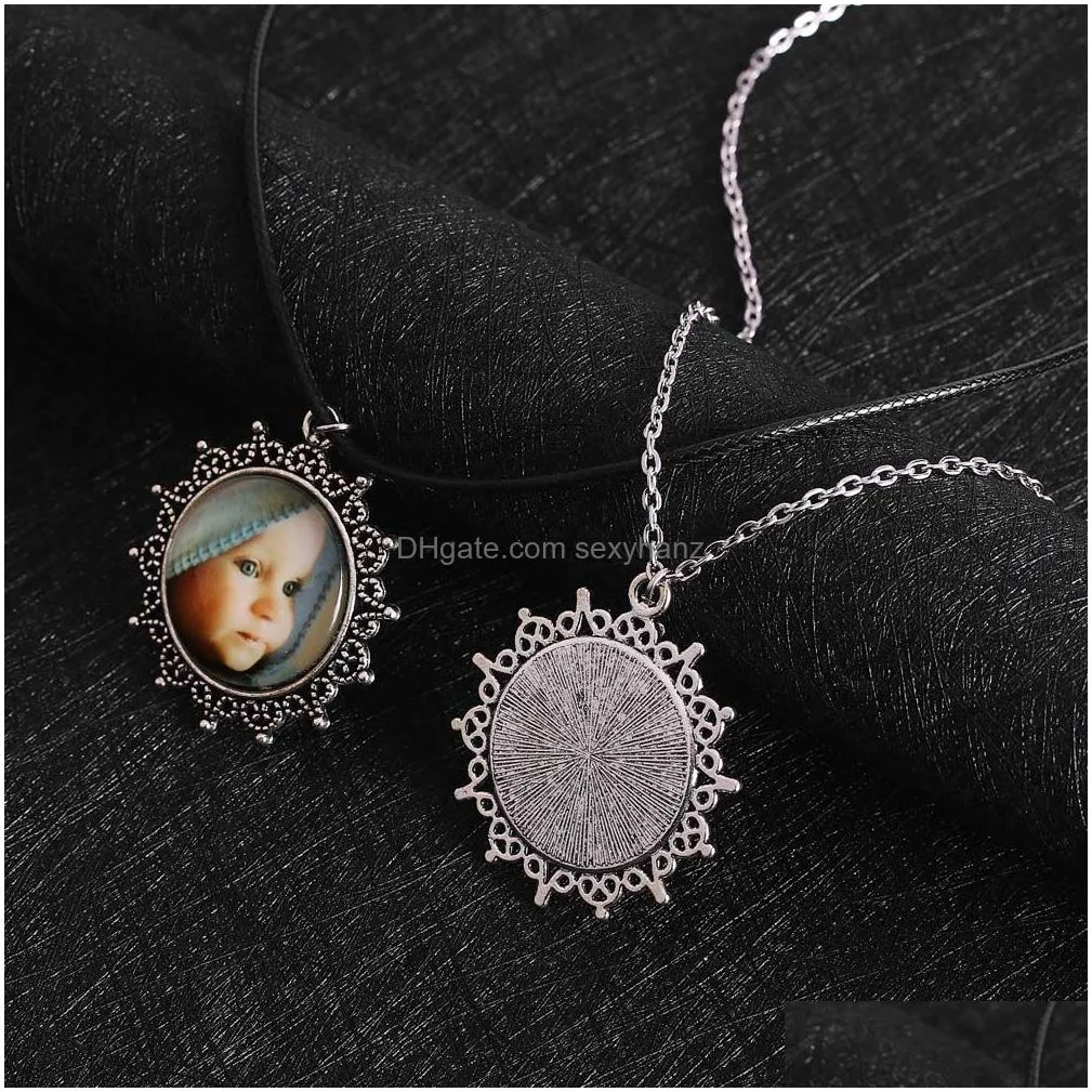 handmade glass cabochon pendant necklaces cute baby moms love necklace retro bronze chain for women wholesale jewelry gifts