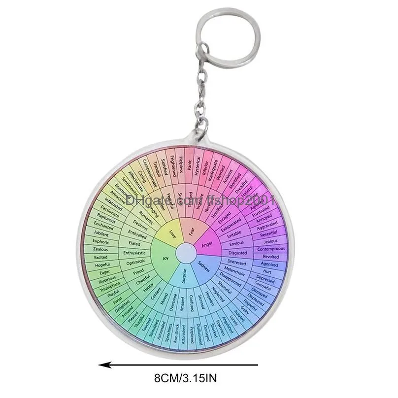 feelings wheel double sided keychain colored acrylic keychains luggage decorative pendant keyring key chains