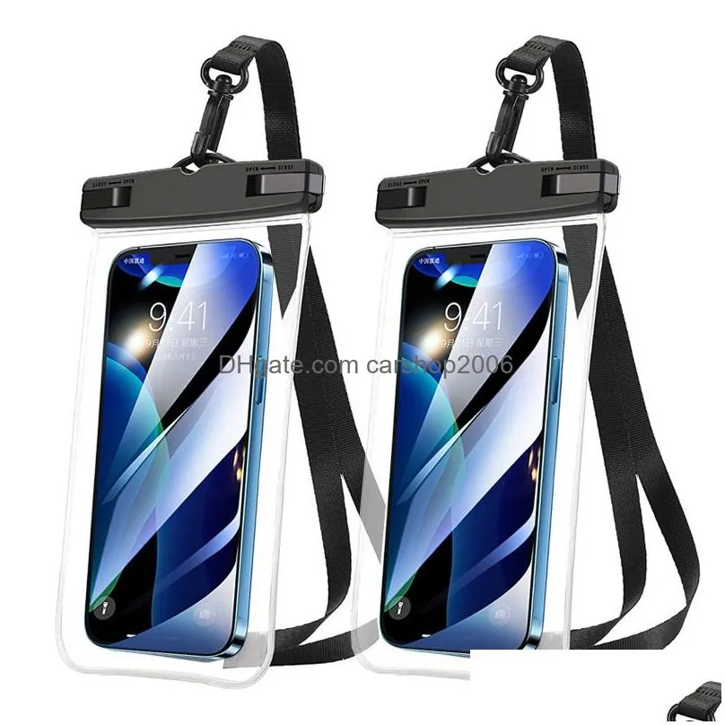 transparent phone waterproof bag party favor universal mobile phone bags summer swimming diving supplies with lanyard
