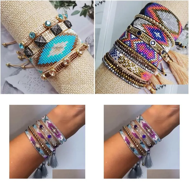 charm bracelets pretty bead colorful bracelet for women turkish eye jewelry miyuki set gift mexican fashion boho pulseras handcrafted