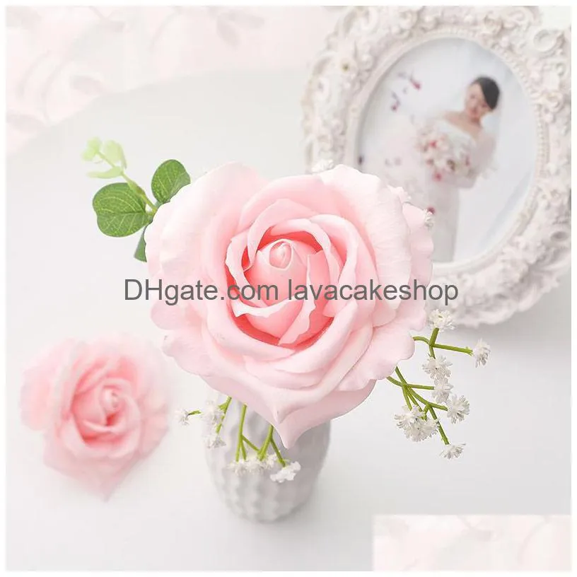 9pcs diameter 10cm soap heart shape rose scented bath body petal flower case wedding decoration gift festival box