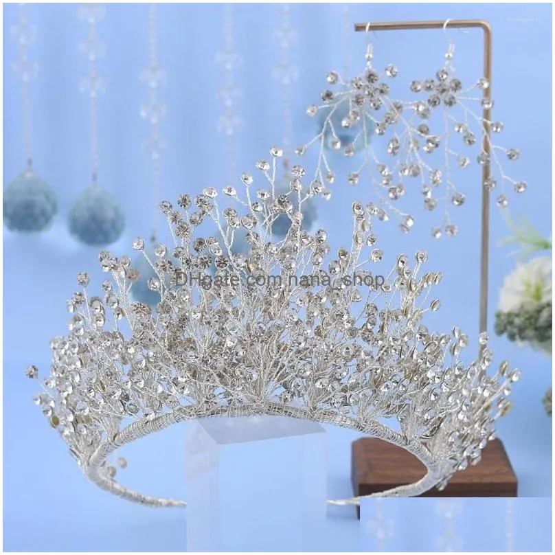 hair clips princess tiara accessories wedding crown rhinestone bridal headwear crystal headband women headdress jewelry